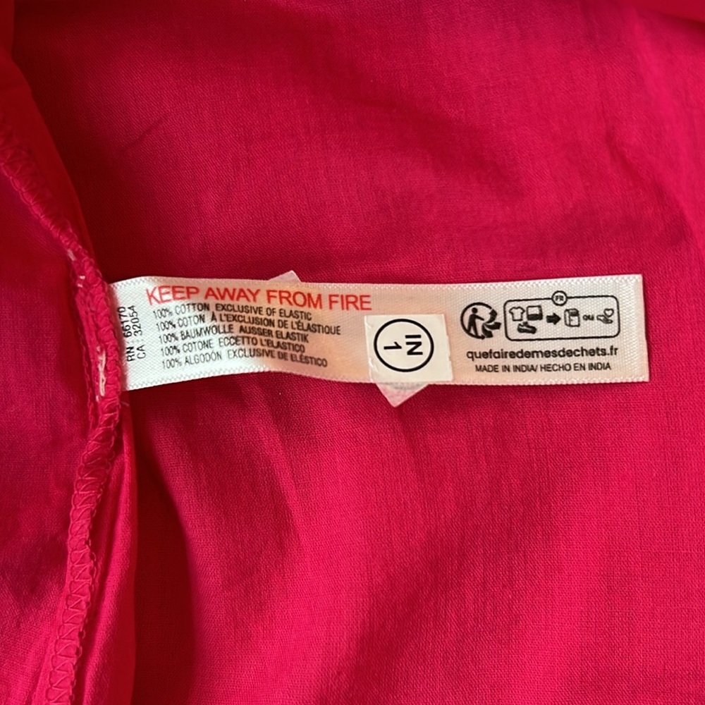 Free People Feel The Frill Midi Dress Baby Doll A-Line Cotton Pink SZ XS NWOT - Picture 11 of 11
